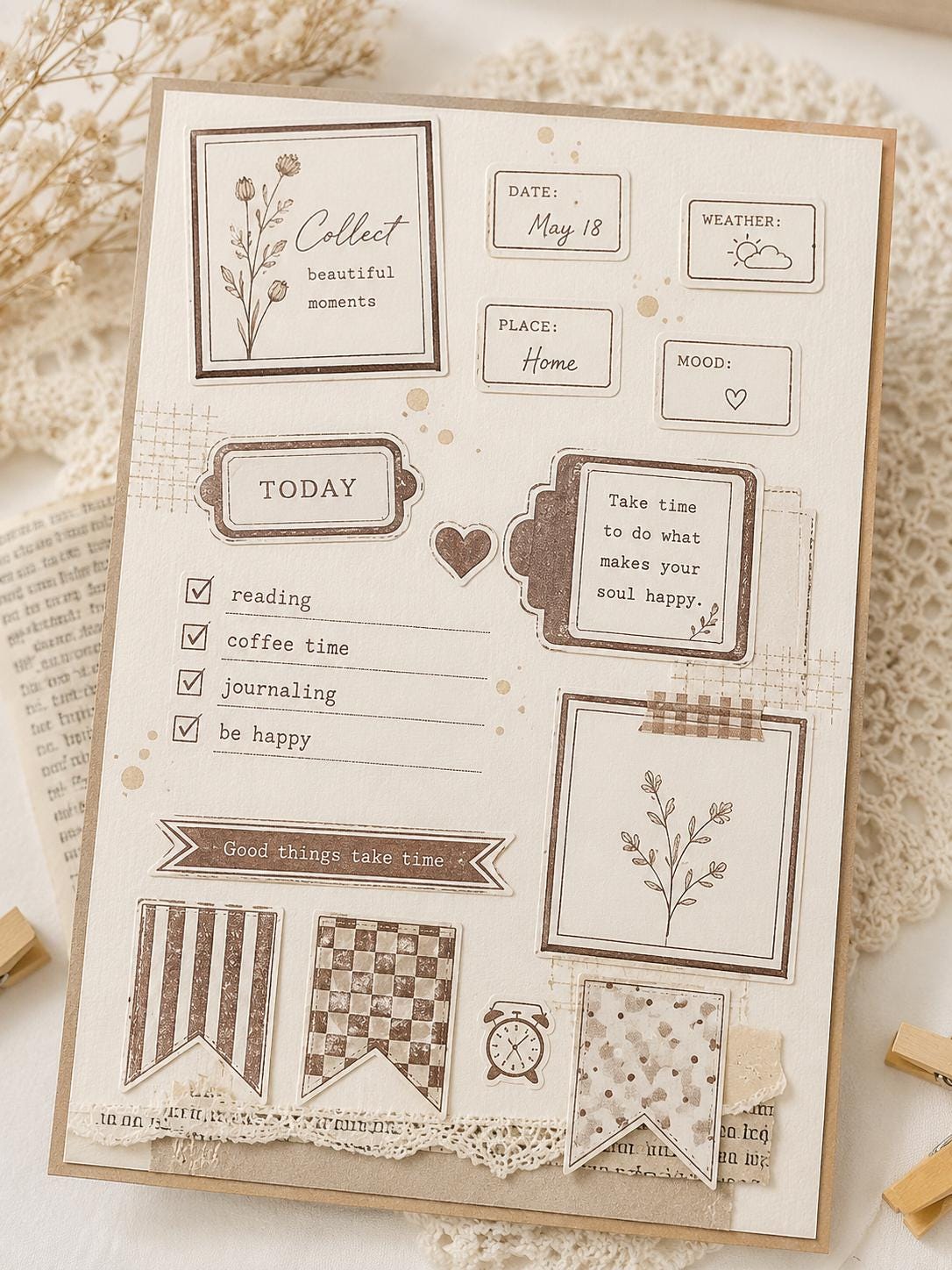 Tag Frame Clear Stamps, Label Silicone Stamps for Journals Cards