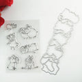Pig Clear Stamp and Cutting Die Set for Cards and Scrapbooking