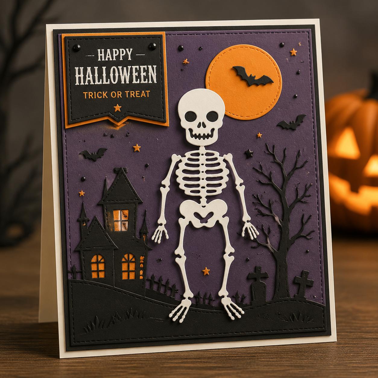 Skeleton Die Cut: Halloween Scrapbooking, Card Making