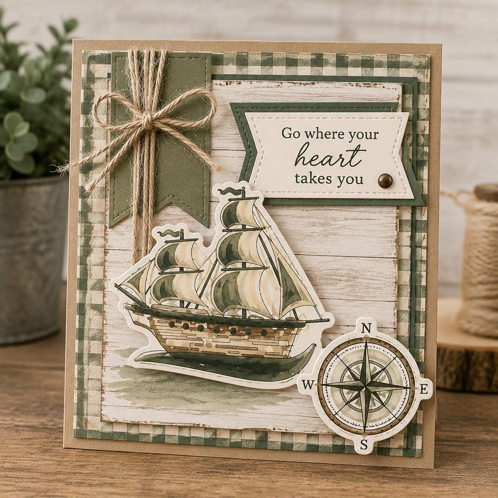 Sailing ship lighthouse clear stamp rubber seal for card making DIY scrapbooking paper stamping