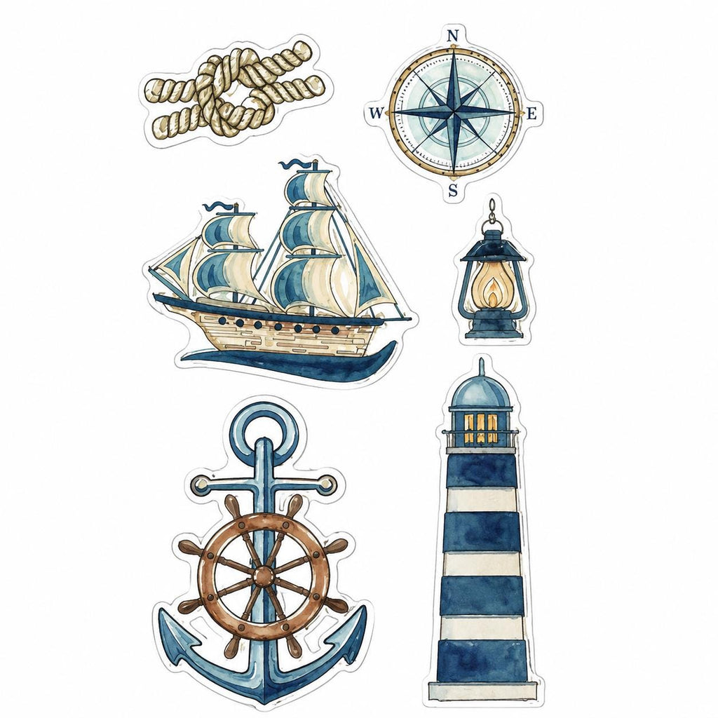 Sailing ship lighthouse clear stamp rubber seal for card making DIY scrapbooking paper stamping