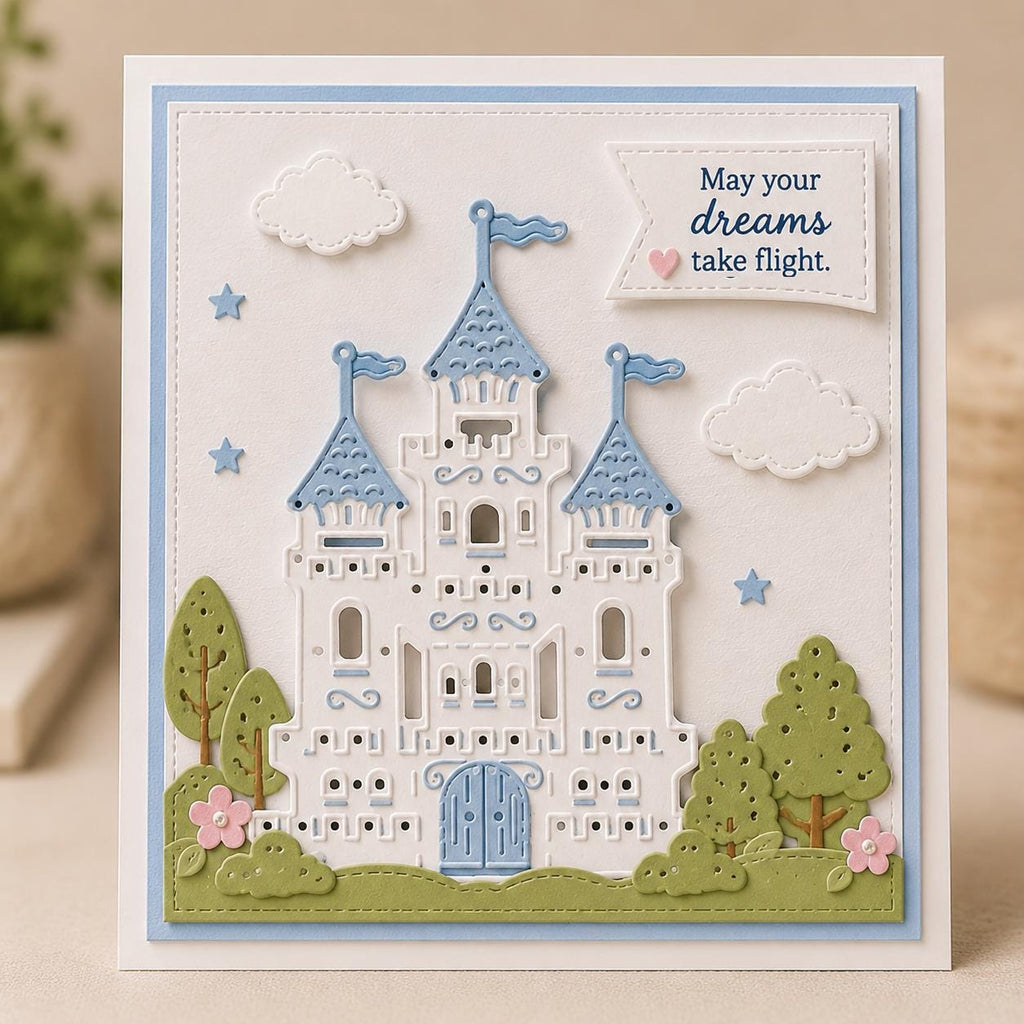 Castle Metal Cutting Die: Carbon Steel Stencil for Scrapbooking
