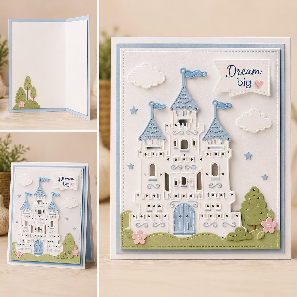 Castle Metal Cutting Die: Carbon Steel Stencil for Scrapbooking