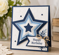Stitched Star Metal Cutting Dies, Scrapbooking Stencils (8pcs)