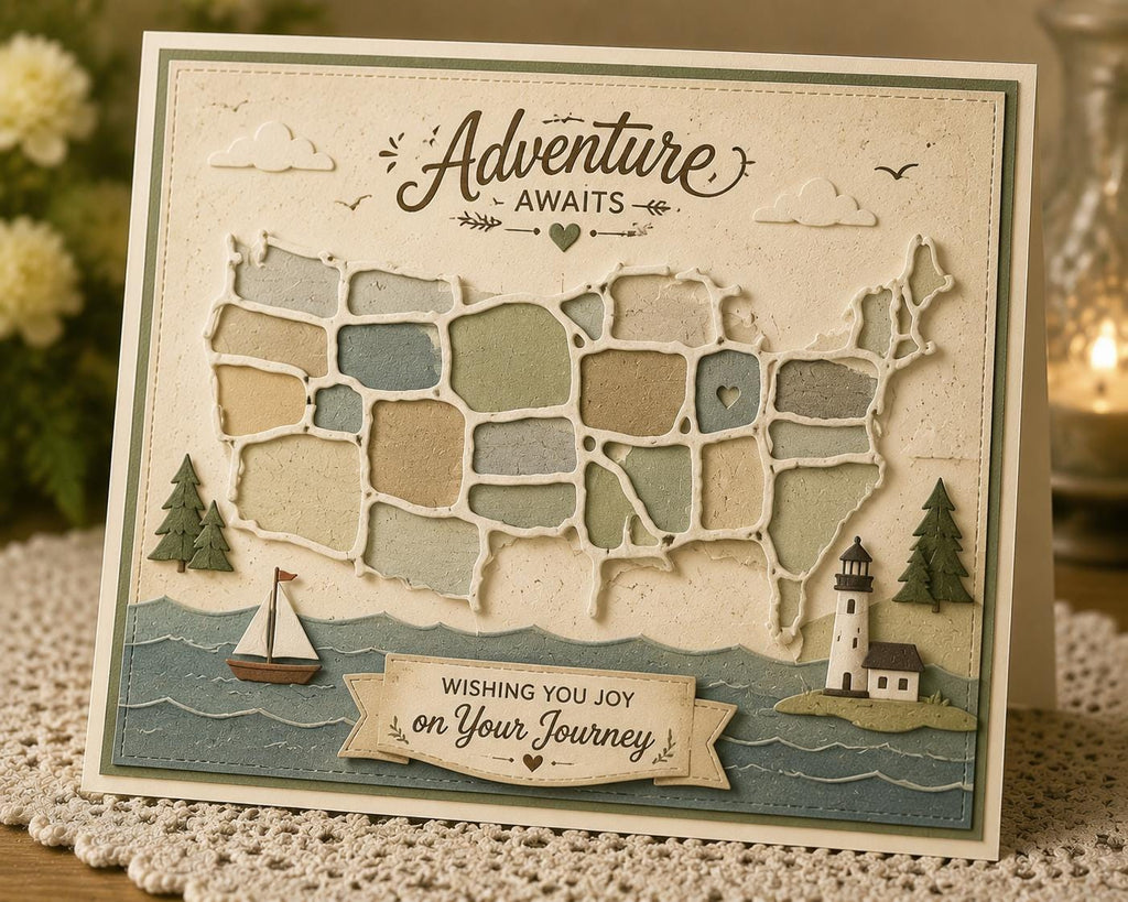 Map Metal Cutting Die, Carbon Steel Template for Scrapbooking
