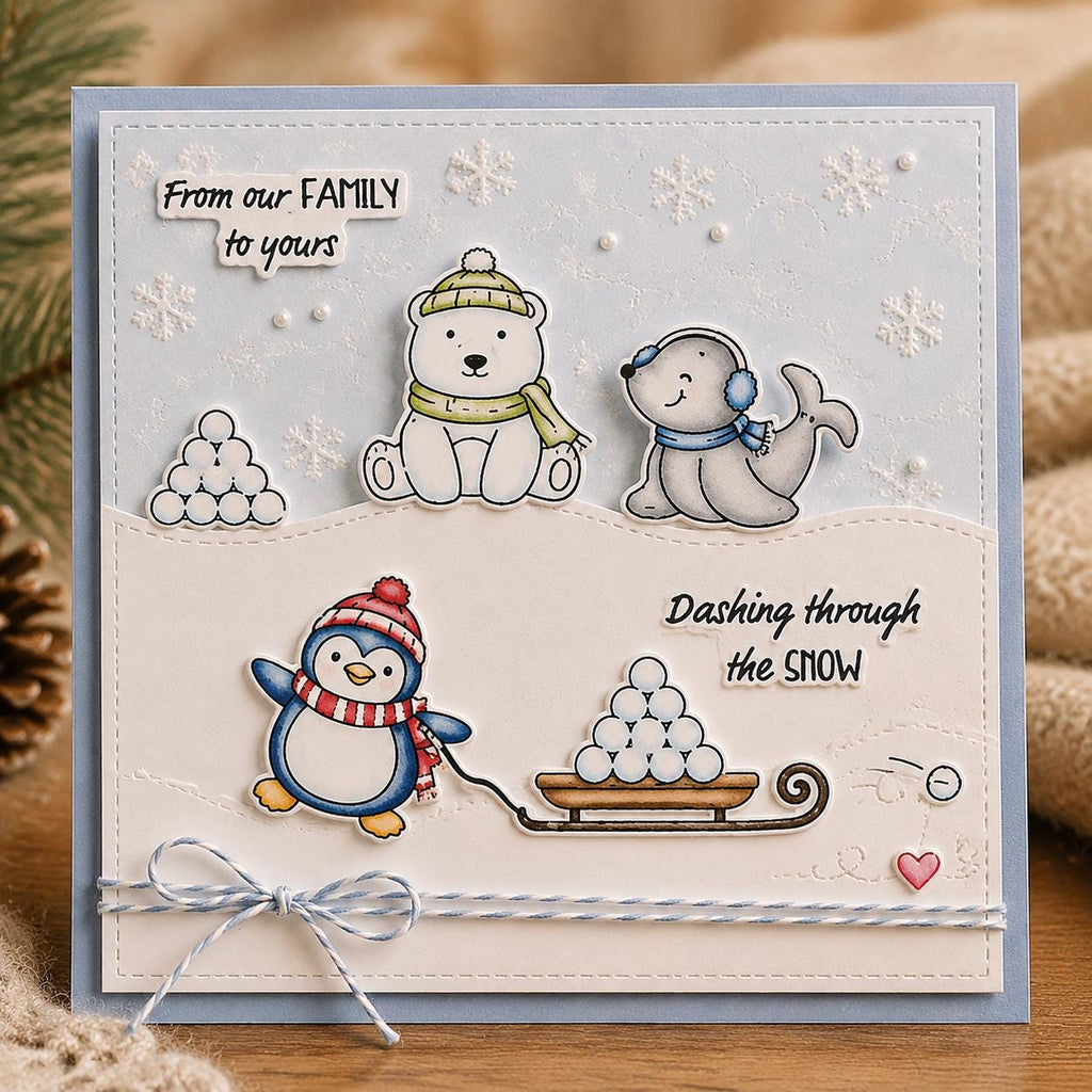 Holiday Animals Clear Stamp, Winter Silicone Stamp for Scrapbook Cards