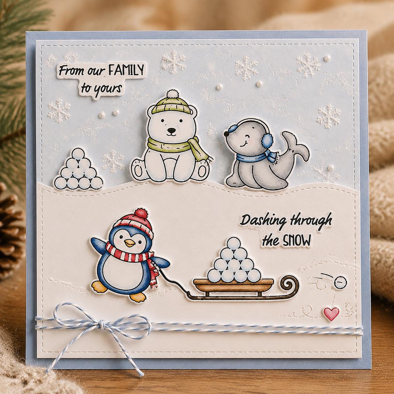 Holiday Animals Clear Stamp, Winter Silicone Stamp for Scrapbook Cards