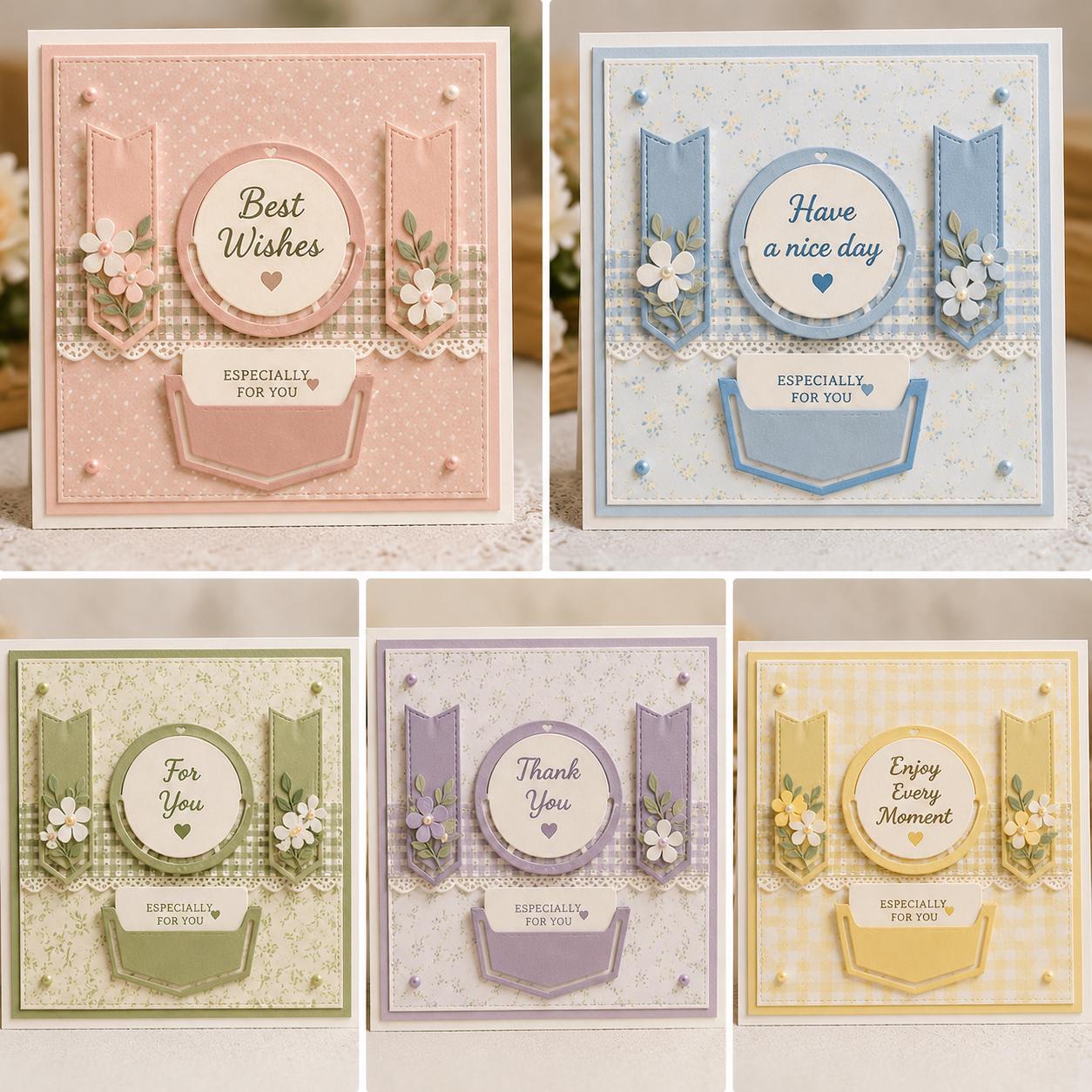 Bookmark Metal Cutting Dies Stencils, DIY Scrapbooking (5pcs)