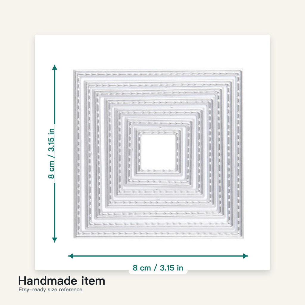 7 Square Stitched Frame Metal Cutting Dies for Cards