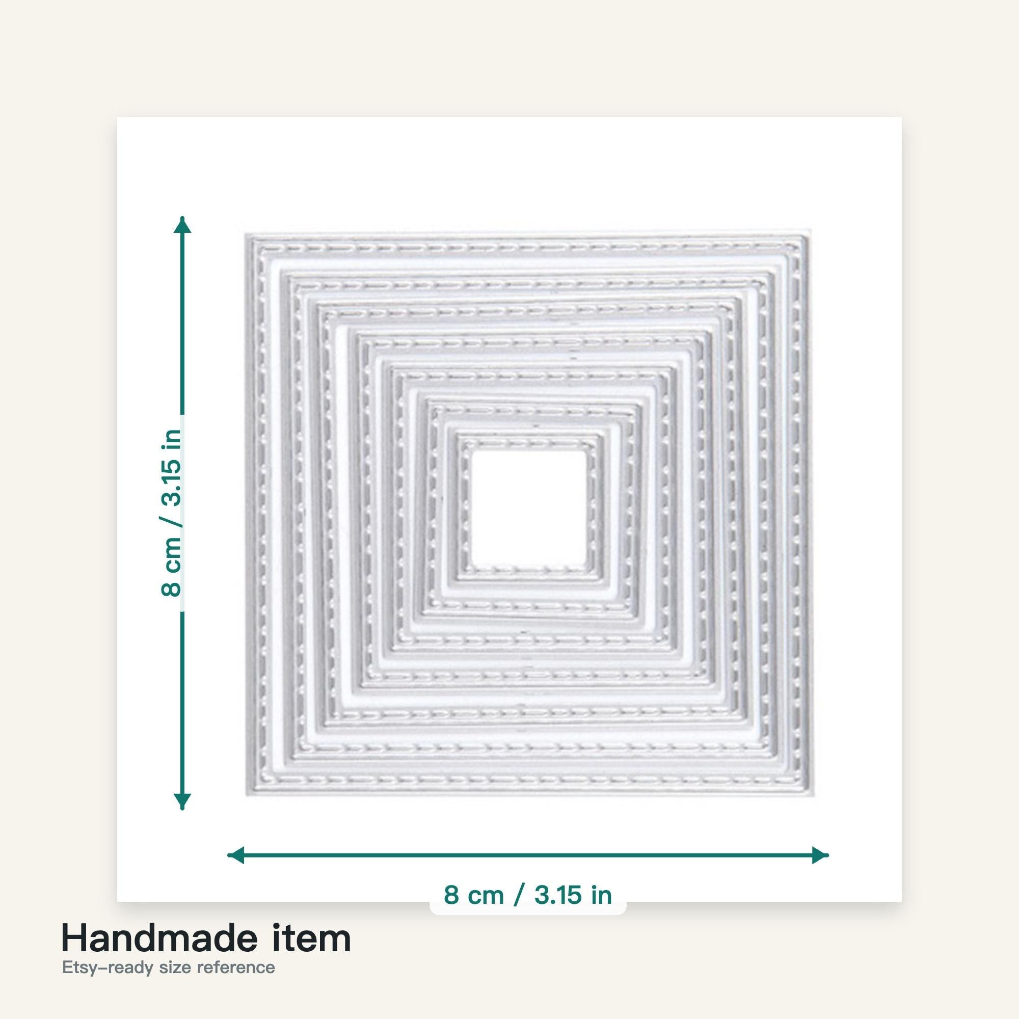7 Square Stitched Frame Metal Cutting Dies for Cards