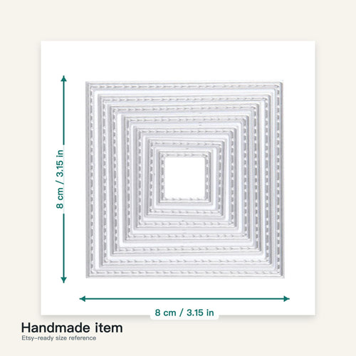 7 Square Stitched Frame Metal Cutting Dies for Cards