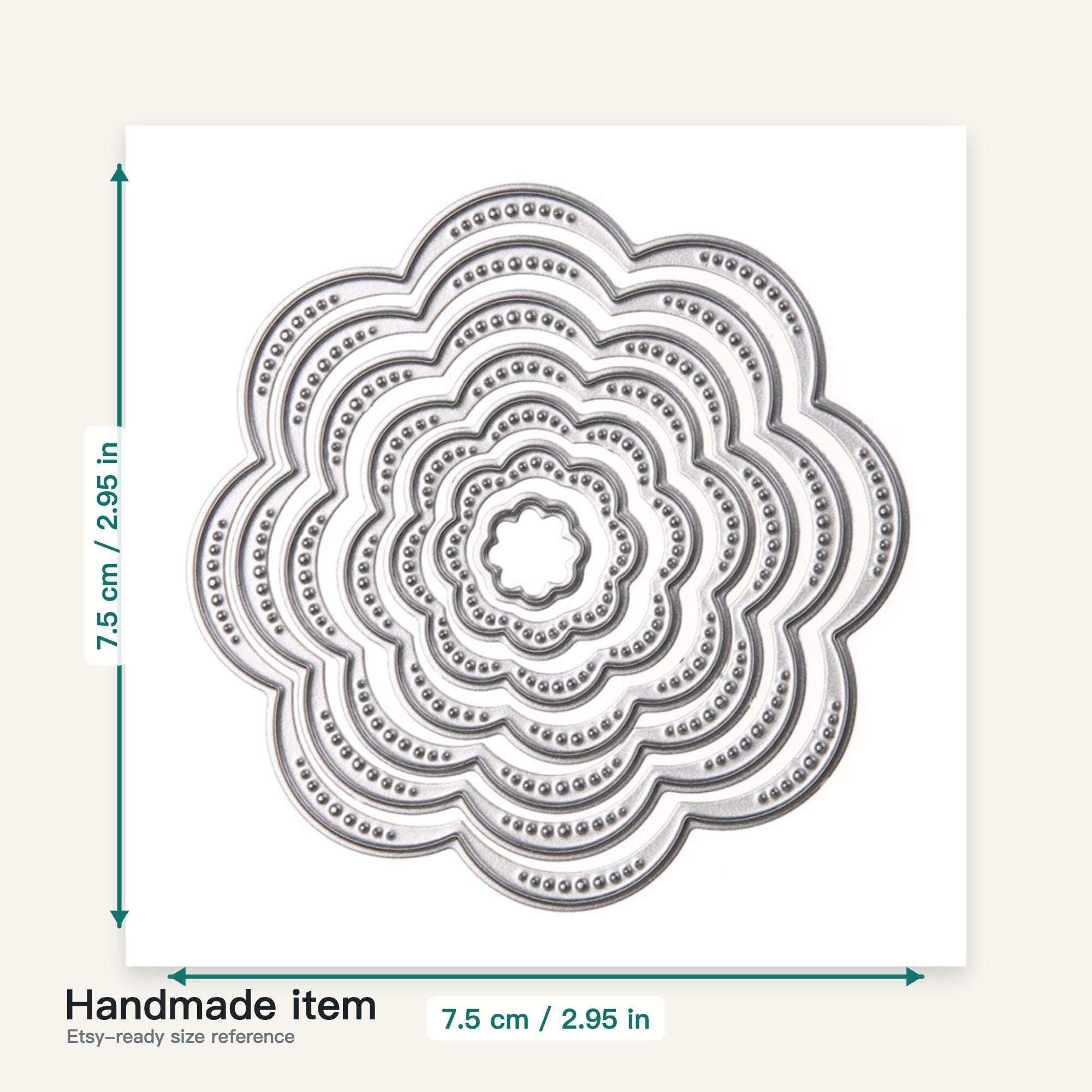 Flower Die Cut Set, Stitched Carbon Steel Dies, Scrapbooking Craft (7pcs)