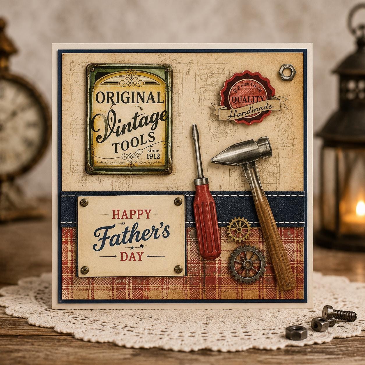 Vintage Tools Clear Stamp Set - DIY Scrapbooking, Card Making