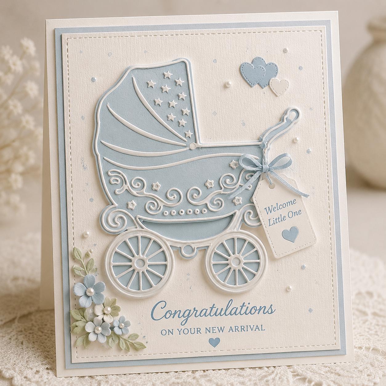 Baby Stroller Die Cut Stencil, DIY Scrapbooking