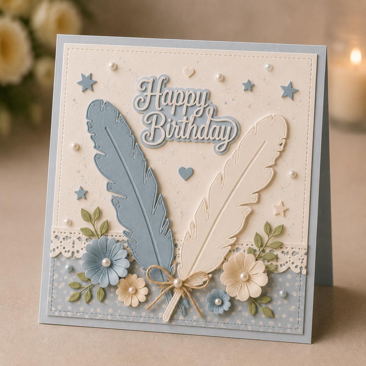 Feather Metal Die Cut Stencils, Scrapbooking Embossing (2pcs)
