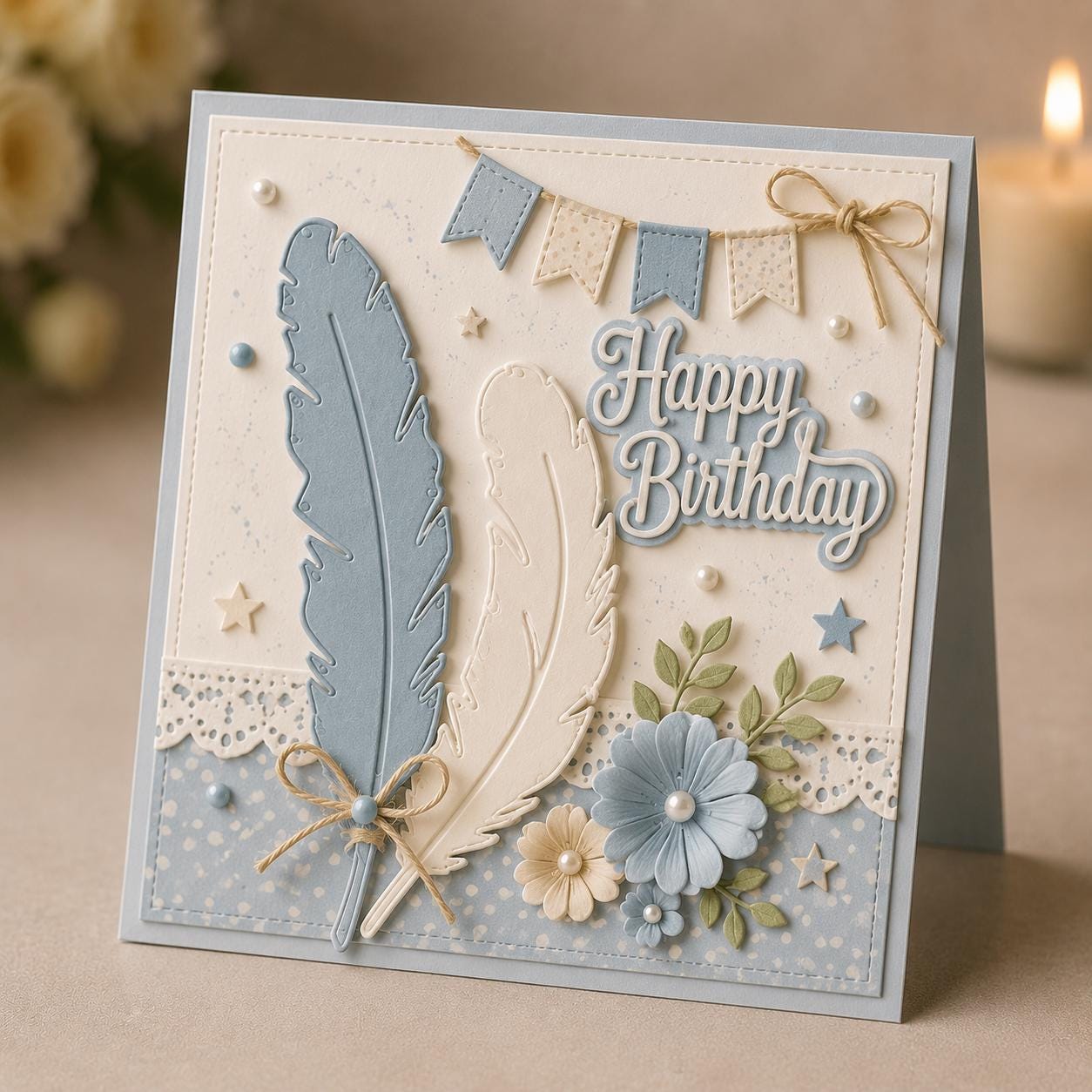 Feather Metal Die Cut Stencils, Scrapbooking Embossing (2pcs)