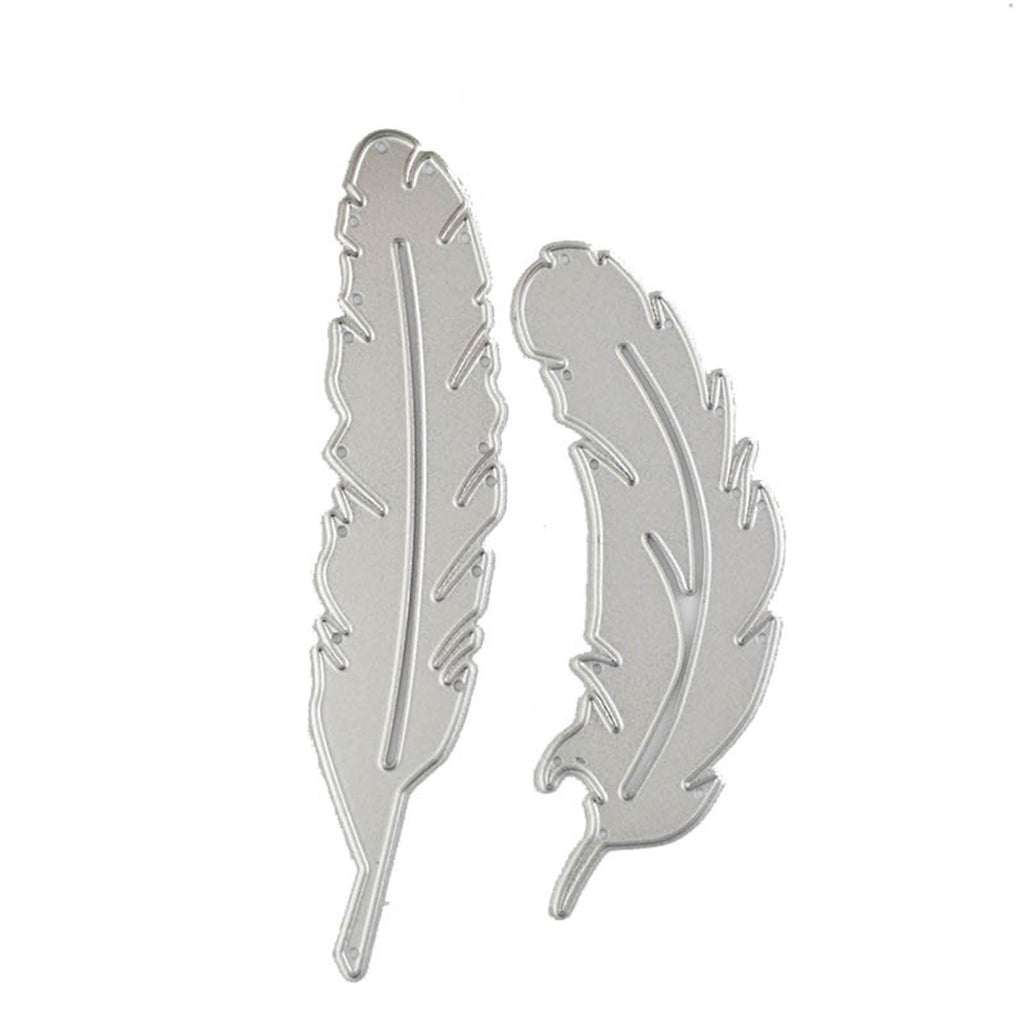 Feather Metal Die Cut Stencils, Scrapbooking Embossing (2pcs)