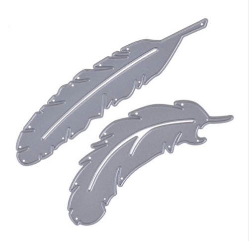 Feather Metal Die Cut Stencils, Scrapbooking Embossing (2pcs)