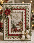 6 Wave Edge Rectangle Metal Cutting Dies, Stitched Frame Set