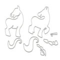 Little Horse Metal Cutting Dies, 7pcs Animal Stencils for Scrapbook Cards