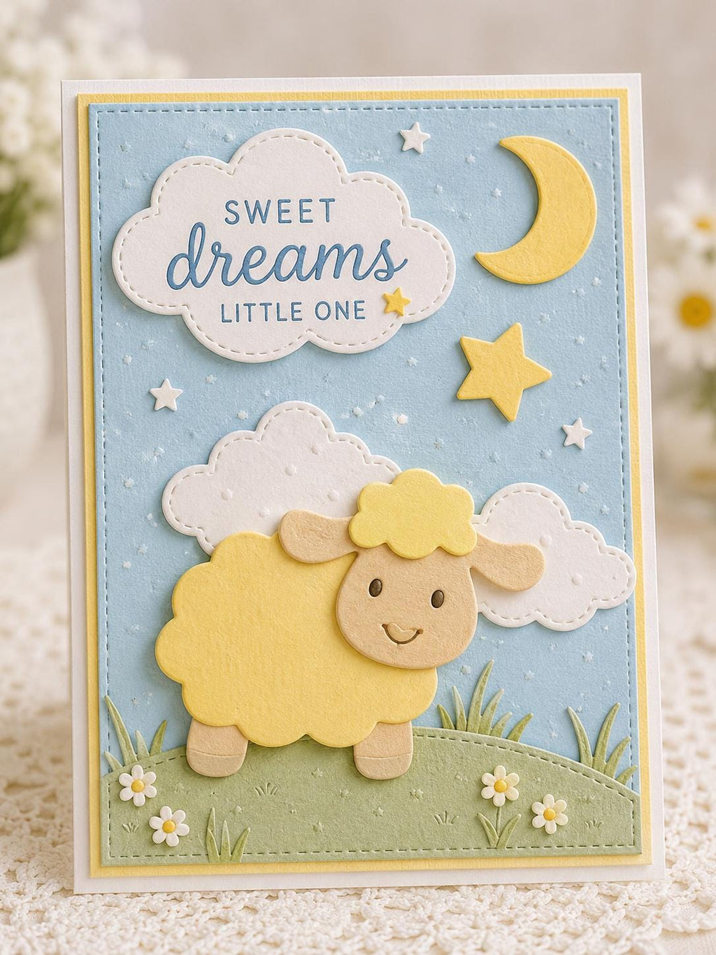 Sheep Metal Cutting Dies, 8 Piece Farm Animal Stencils for Cards