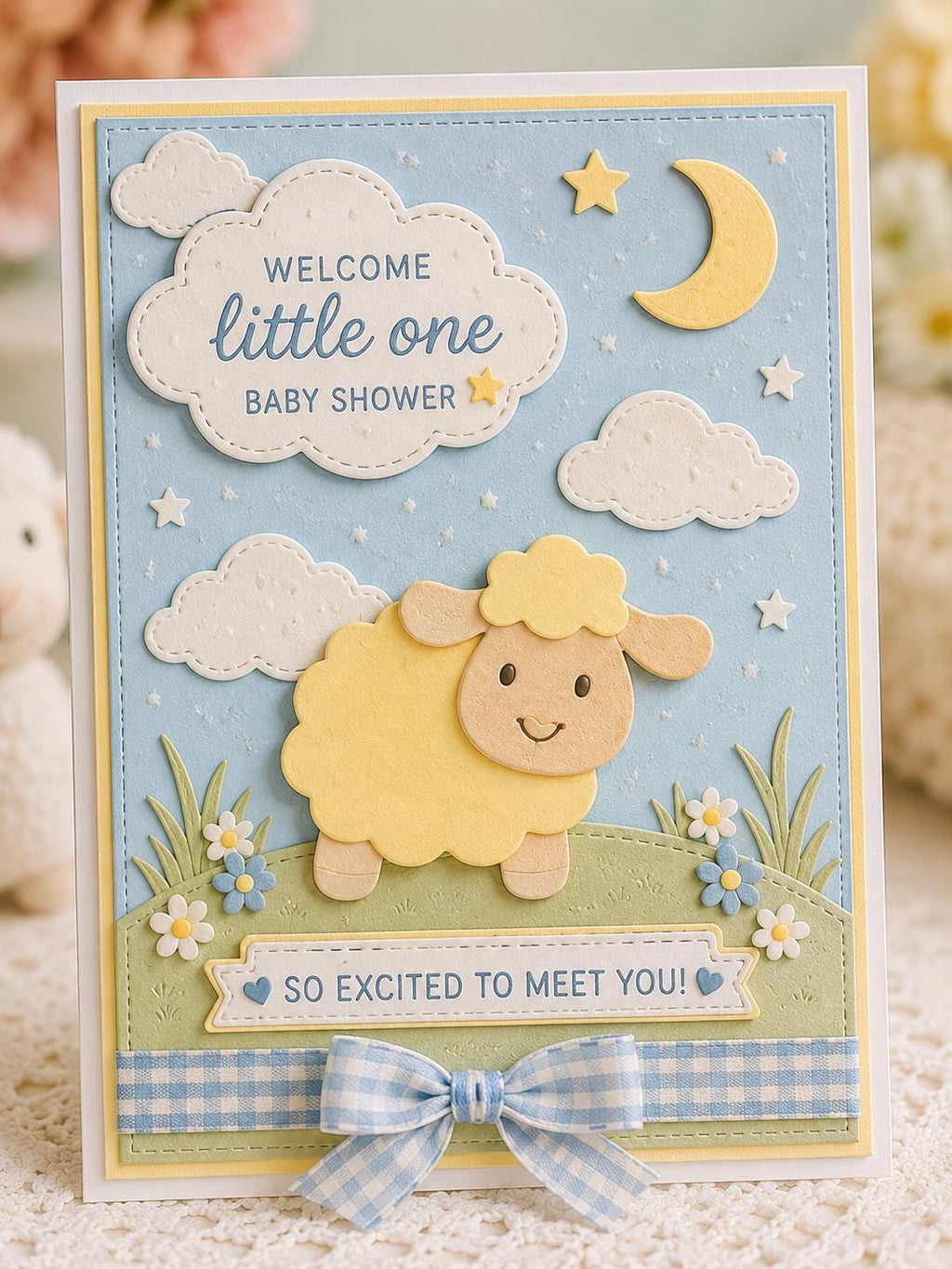 Sheep Metal Cutting Dies, 8 Piece Farm Animal Stencils for Cards