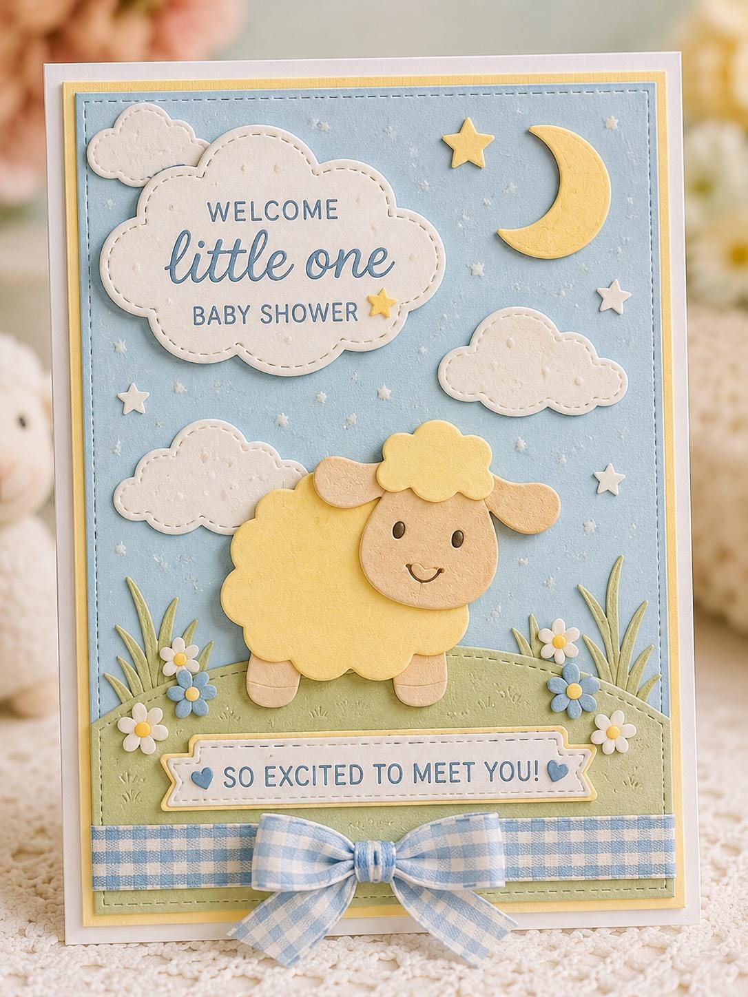 Sheep Metal Cutting Dies, 8 Piece Farm Animal Stencils for Cards