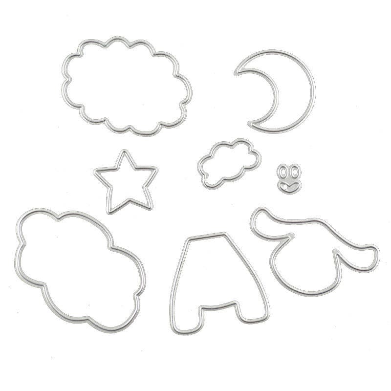 Sheep Metal Cutting Dies, 8 Piece Farm Animal Stencils for Cards