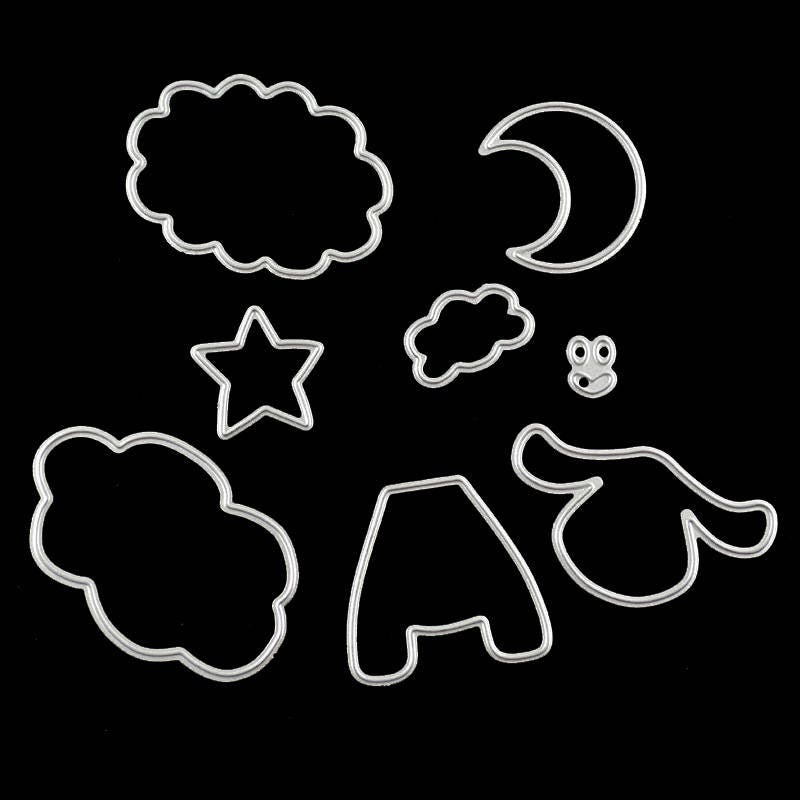 Sheep Metal Cutting Dies, 8 Piece Farm Animal Stencils for Cards