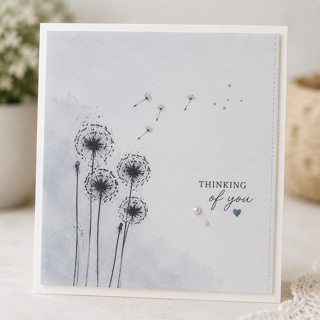 4 Dandelion Clear Stamps, Small Floral Stamp Set for Cards