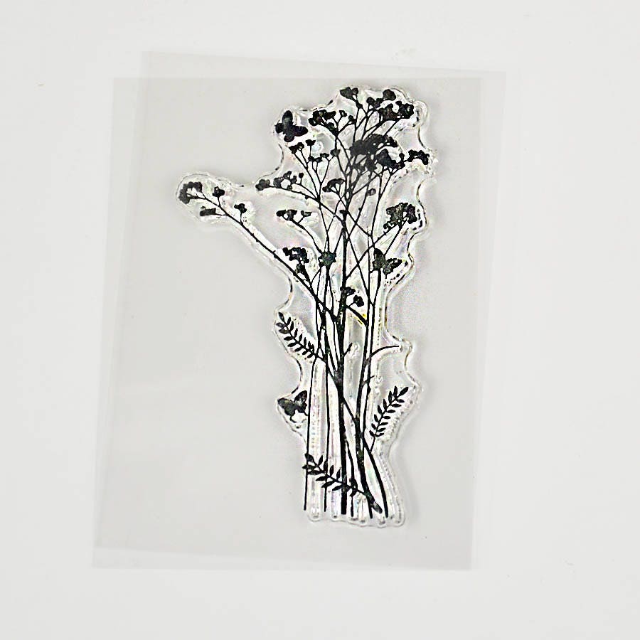 4 Dandelion Clear Stamps, Small Floral Stamp Set for Cards