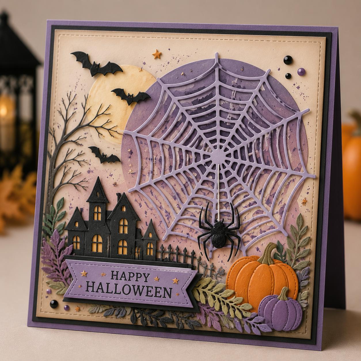 Spider Web Cutting Die, Carbon Steel Halloween Scrapbooking