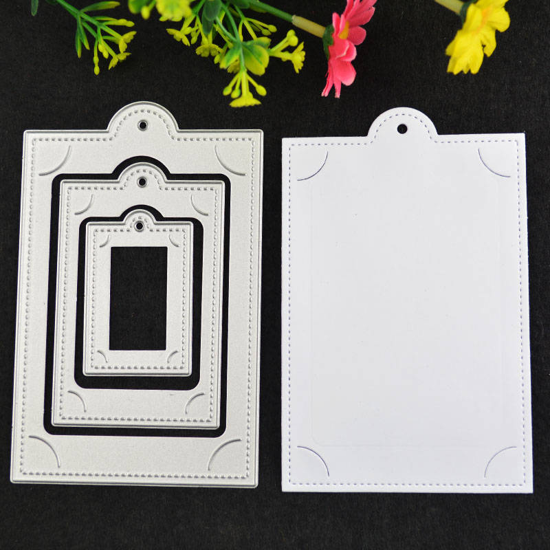 Stitched Tag Metal Cutting Dies, Scrapbook Card Making Stencils