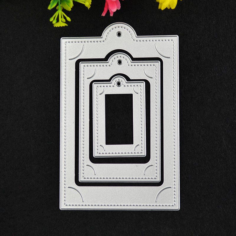 Stitched Tag Metal Cutting Dies, Scrapbook Card Making Stencils