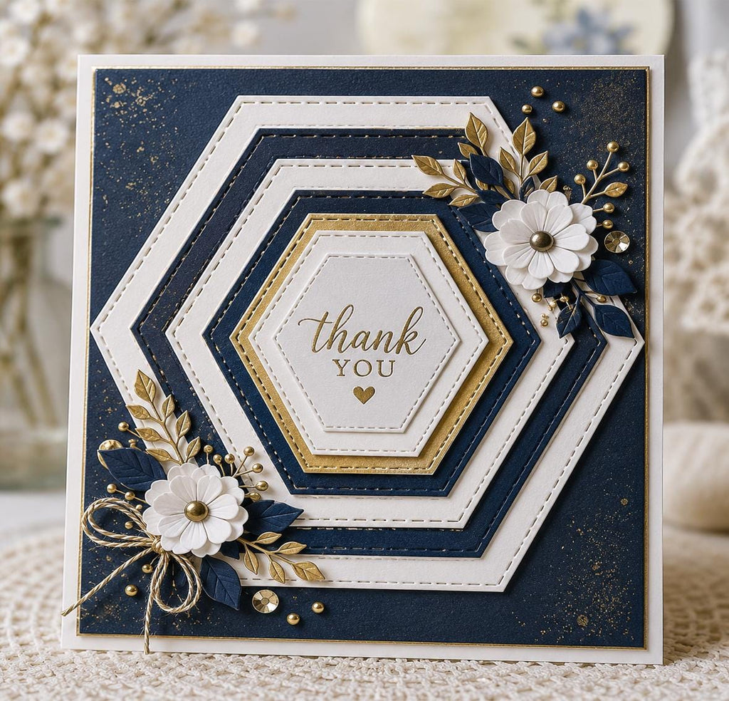 7pcs Hexagon Metal Cutting Dies for Scrapbooking DIY Paper Cards and Fabric Crafts
