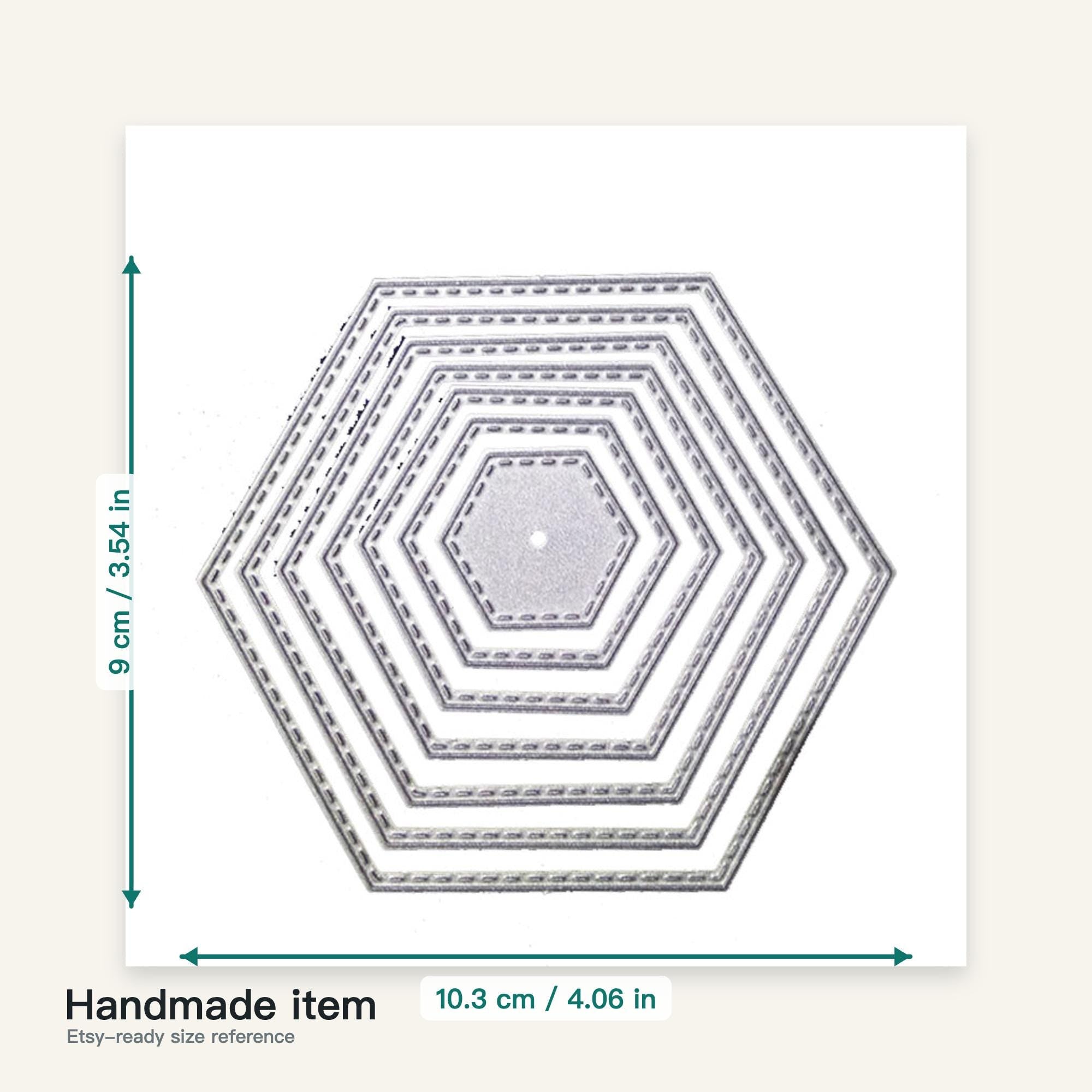 7pcs Hexagon Metal Cutting Dies for Scrapbooking DIY Paper Cards and Fabric Crafts