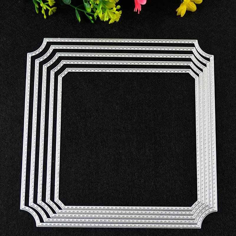 5 Round Corner Frame Metal Cutting Dies for Scrapbook Cards