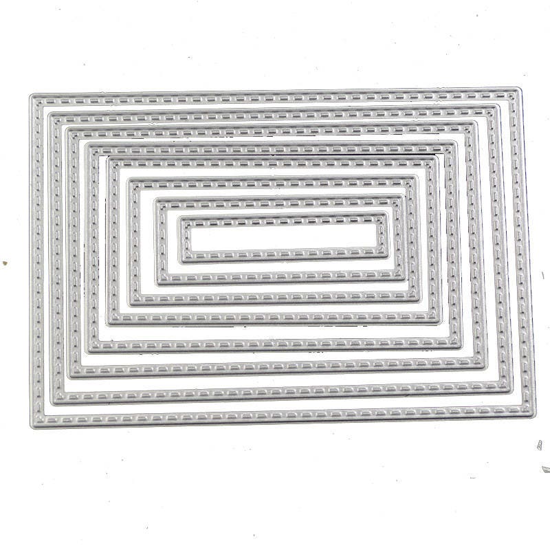 Rectangle Stitched Metal Cutting Dies, 8pcs Frame Dies for Cards