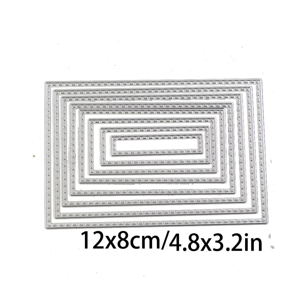 Rectangle Stitched Metal Cutting Dies, 8pcs Frame Dies for Cards