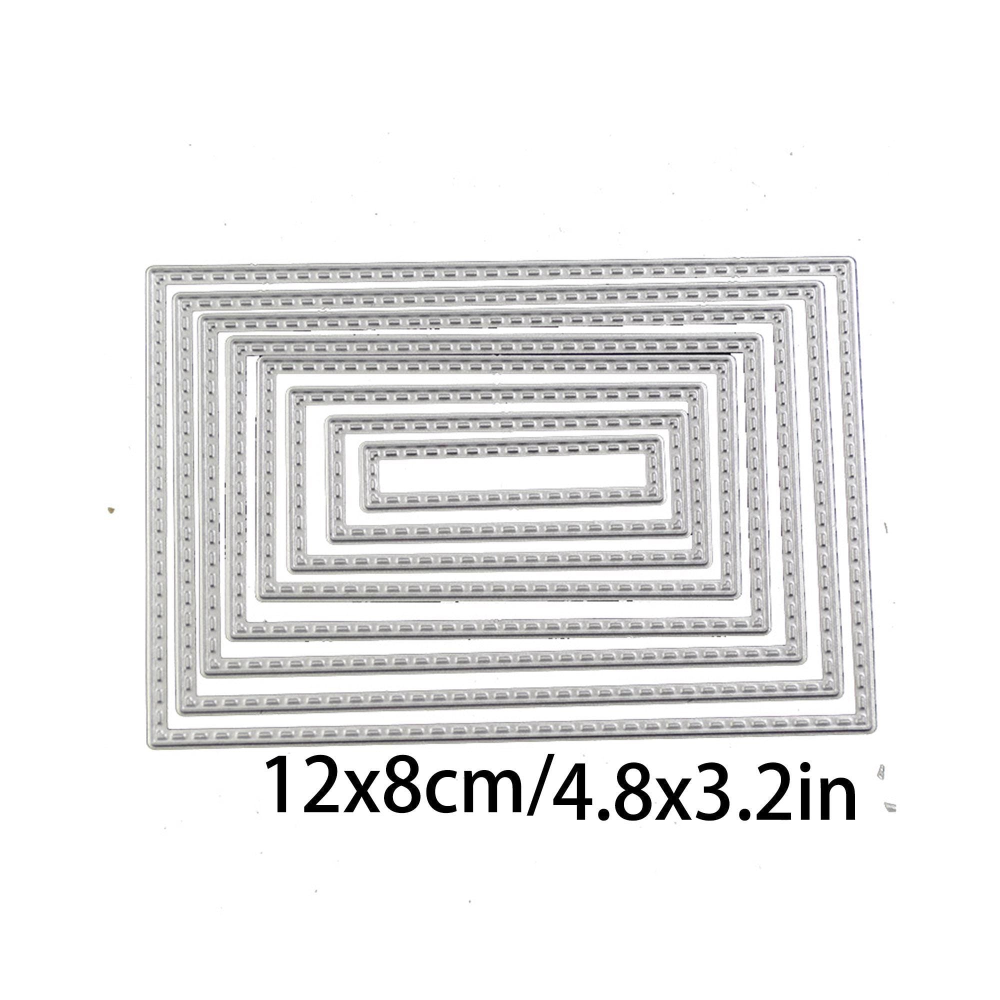 Rectangle Stitched Metal Cutting Dies, 8pcs Frame Dies for Cards