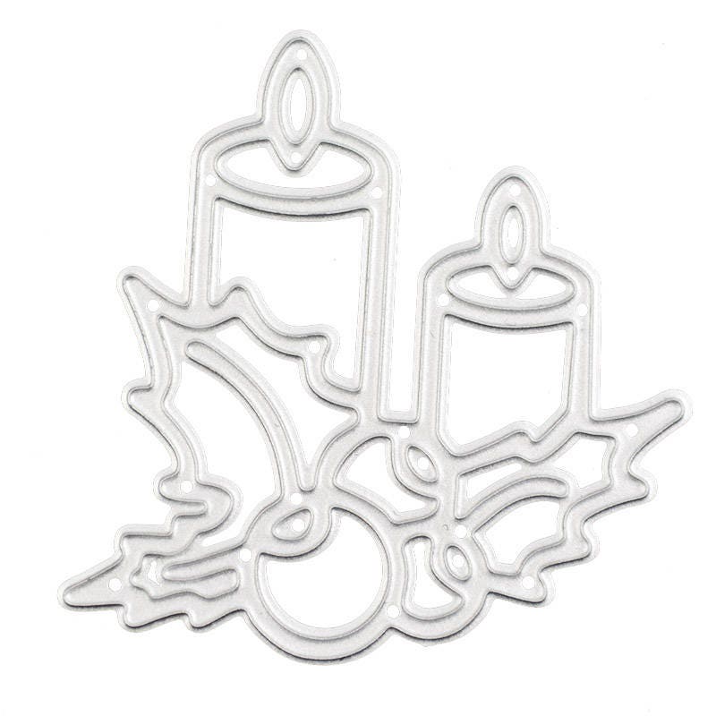 Christmas Candles Die Cut, Metal Stencil for Scrapbooking
