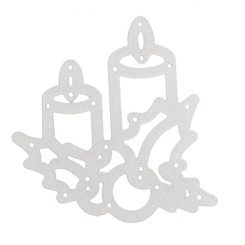 Christmas Candles Die Cut, Metal Stencil for Scrapbooking