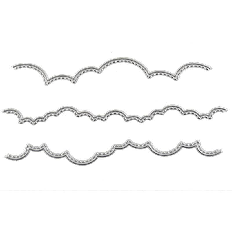 3 Scalloped Edge Metal Cutting Dies for Cards and Scrapbooking