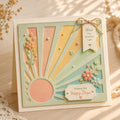 Sunrise Square Metal Cutting Die, Square Stencil for Scrapbook Cards