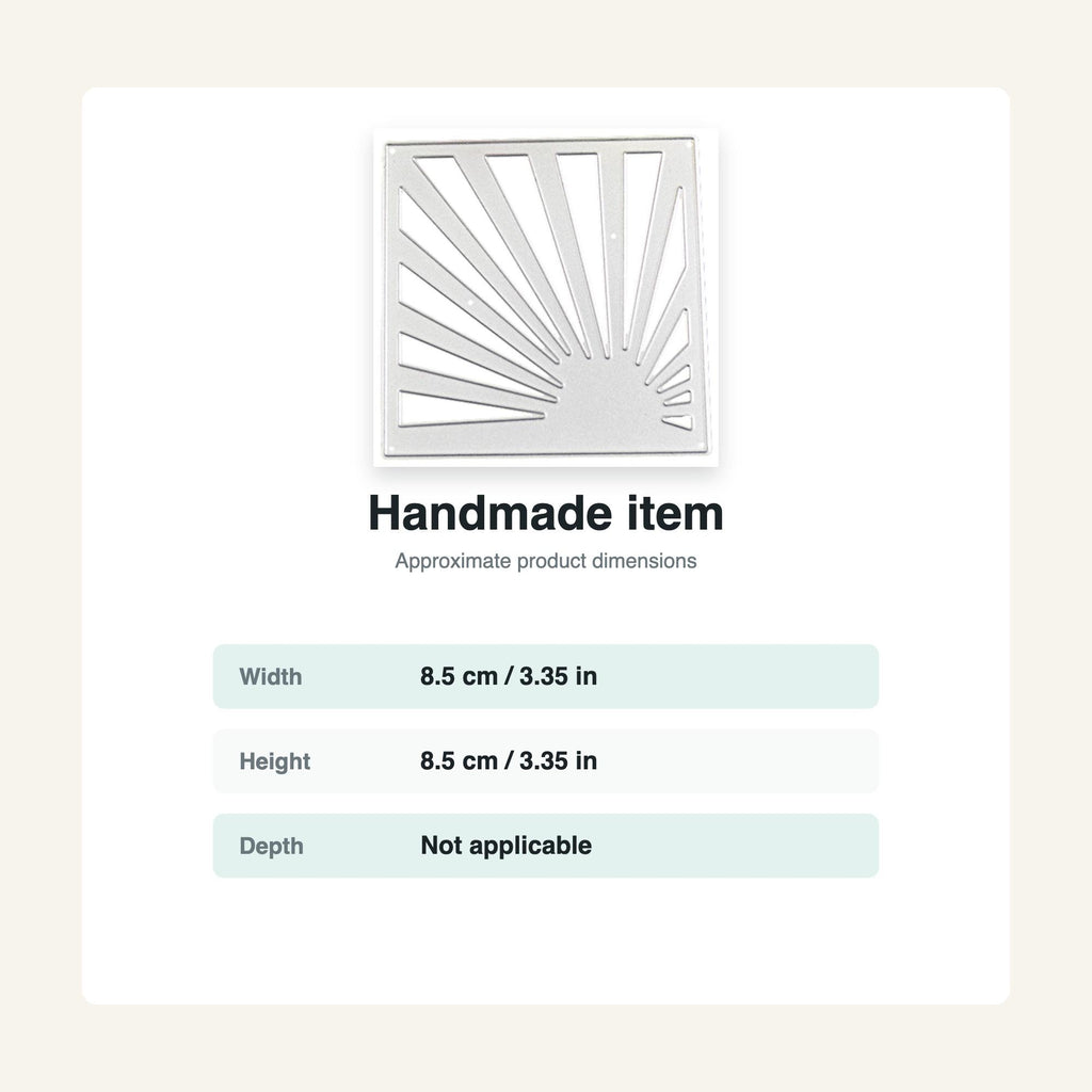 Sunrise Square Metal Cutting Die, Square Stencil for Scrapbook Cards