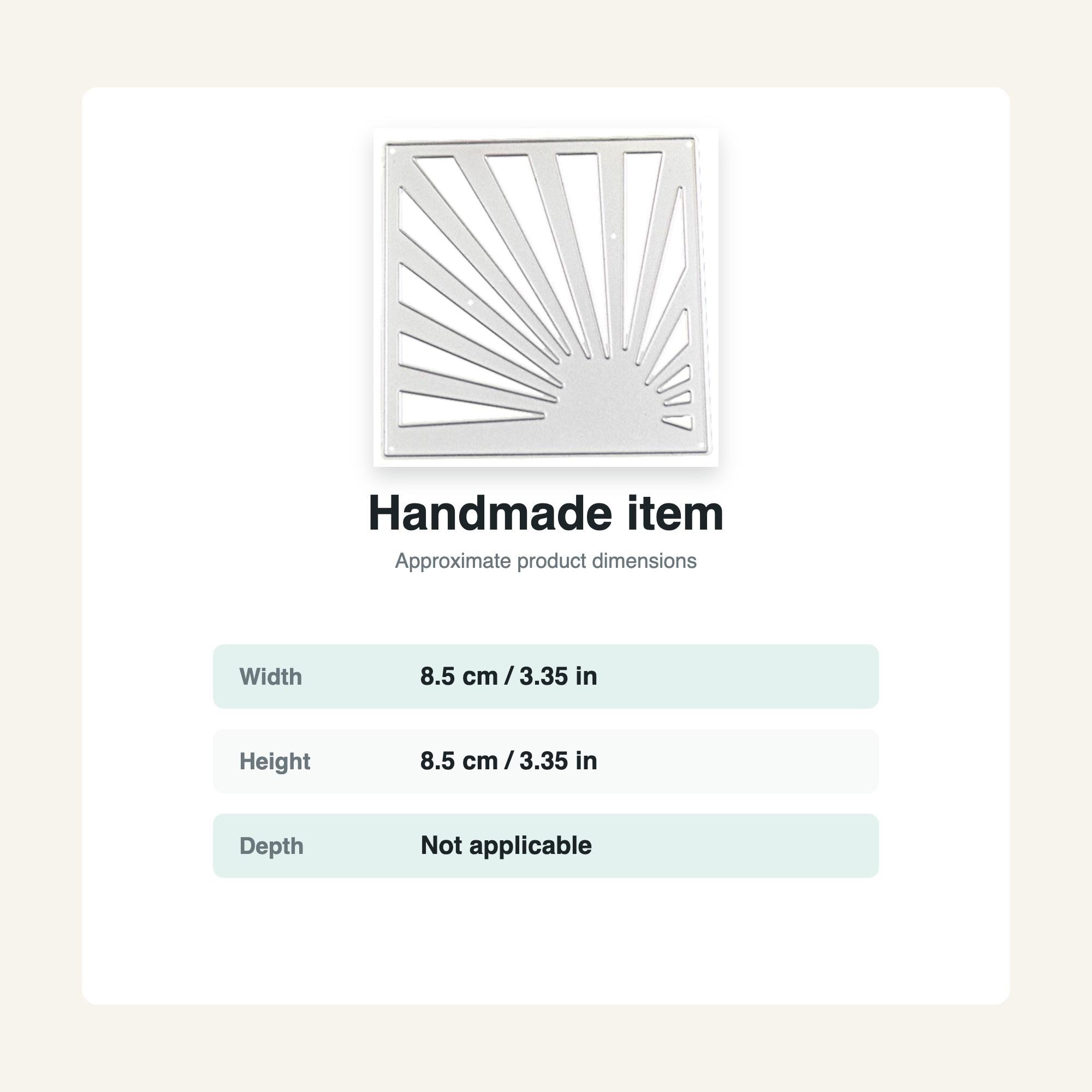 Sunrise Square Metal Cutting Die, Square Stencil for Scrapbook Cards