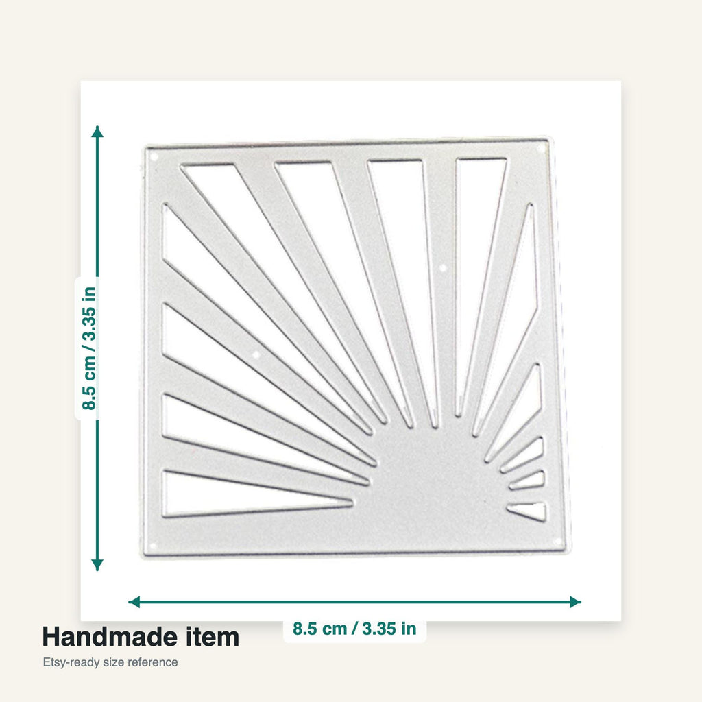 Sunrise Square Metal Cutting Die, Square Stencil for Scrapbook Cards