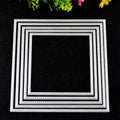 5 Square Frame Metal Cutting Dies, 15cm Layered Border Set