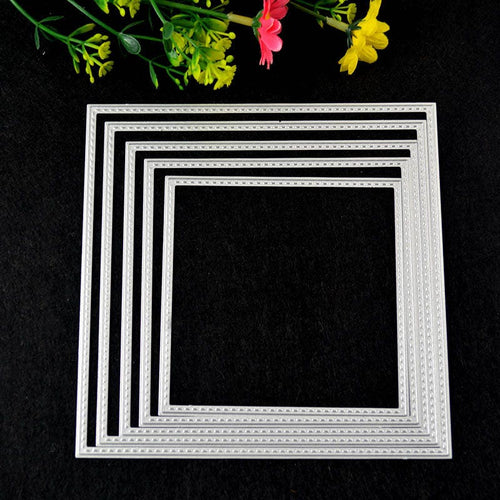 5 Square Frame Metal Cutting Dies, 15cm Layered Border Set