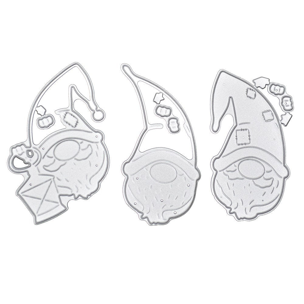 Christmas Santa Gnome Metal Cutting Dies, Holiday Stencils for Cards